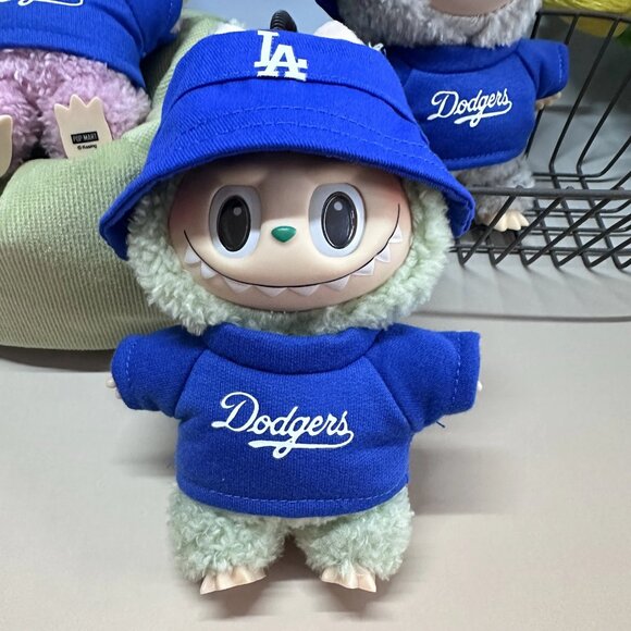 LA Dodgers Outfit for Labubu, Baseball Blue and white Sweatshirt, Bucket Hat Set - Picture 9 of 10